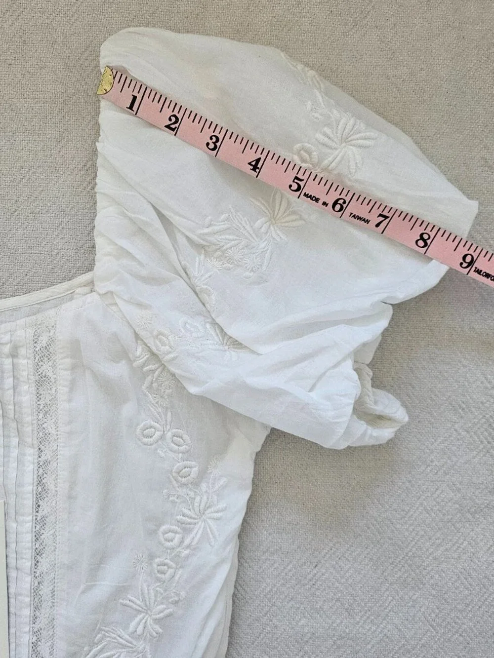LoveShackFancy Breonna Top White Embroidered Puff Sleeve Blouse NWT Size 10